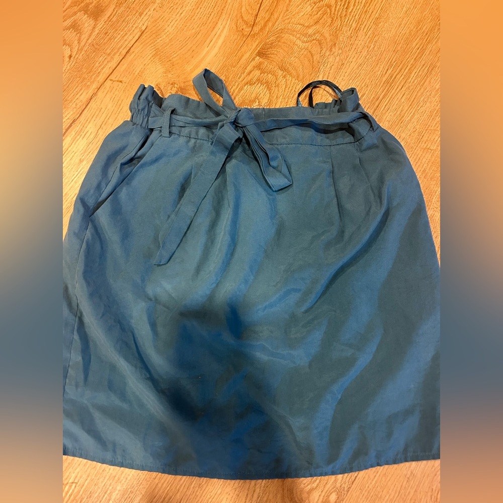 Ella Teal Skirt with Ruffle Accent
